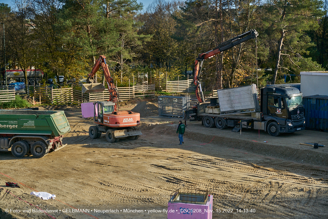 15.11.2022 - Baustelle an der Quiddestraße Haus für Kinder in Neuperlach